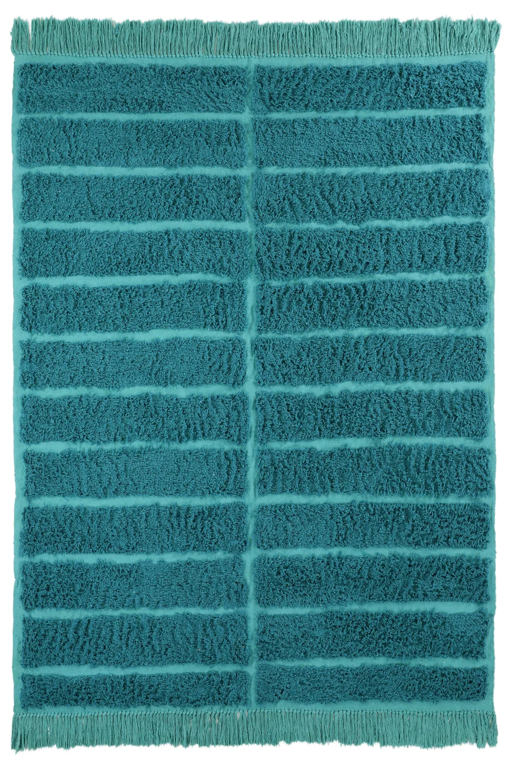 Tapis à poils longs - Ikara Natural Cotton Shaggy (turquoise)