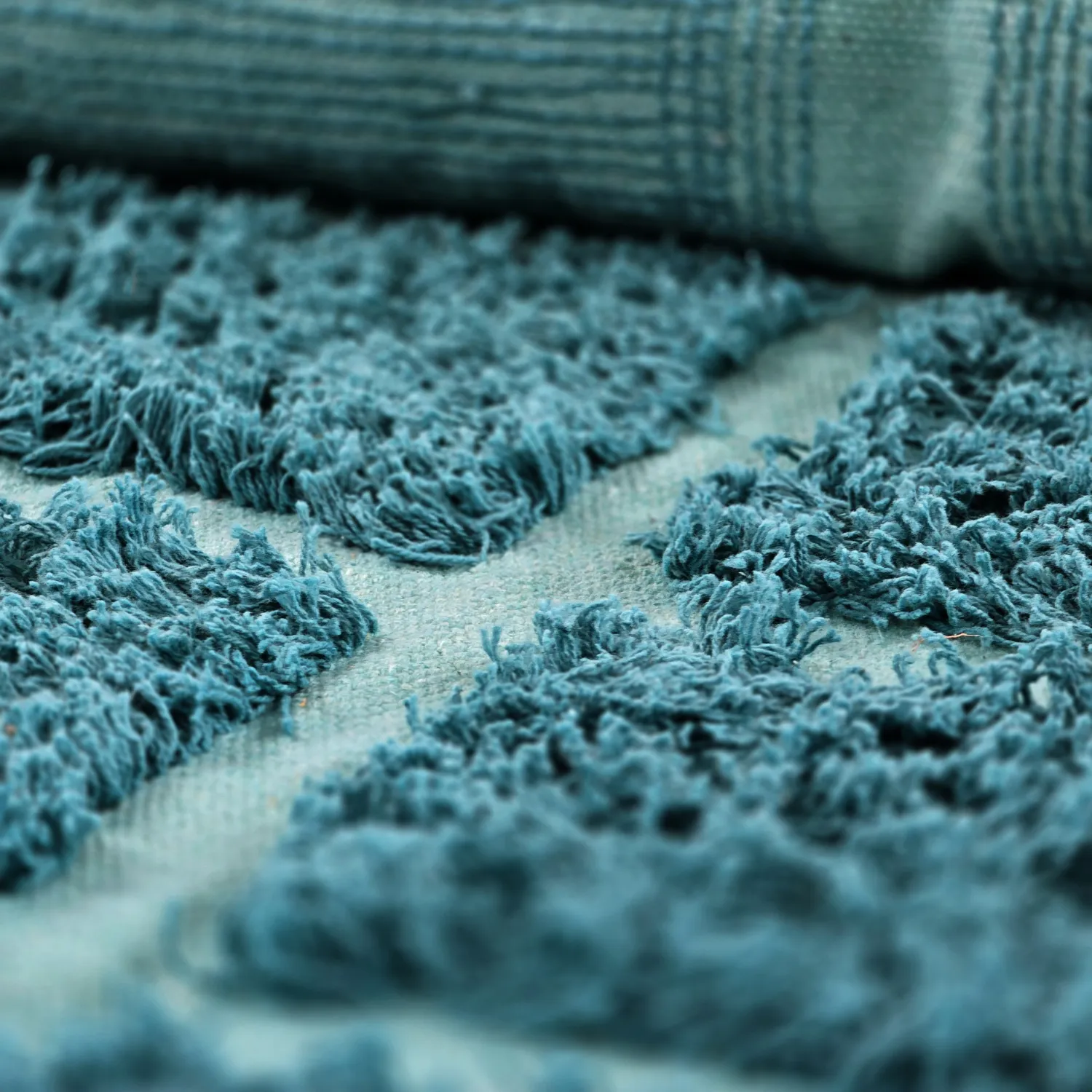Tapis à poils longs - Ikara Natural Cotton Shaggy (turquoise)