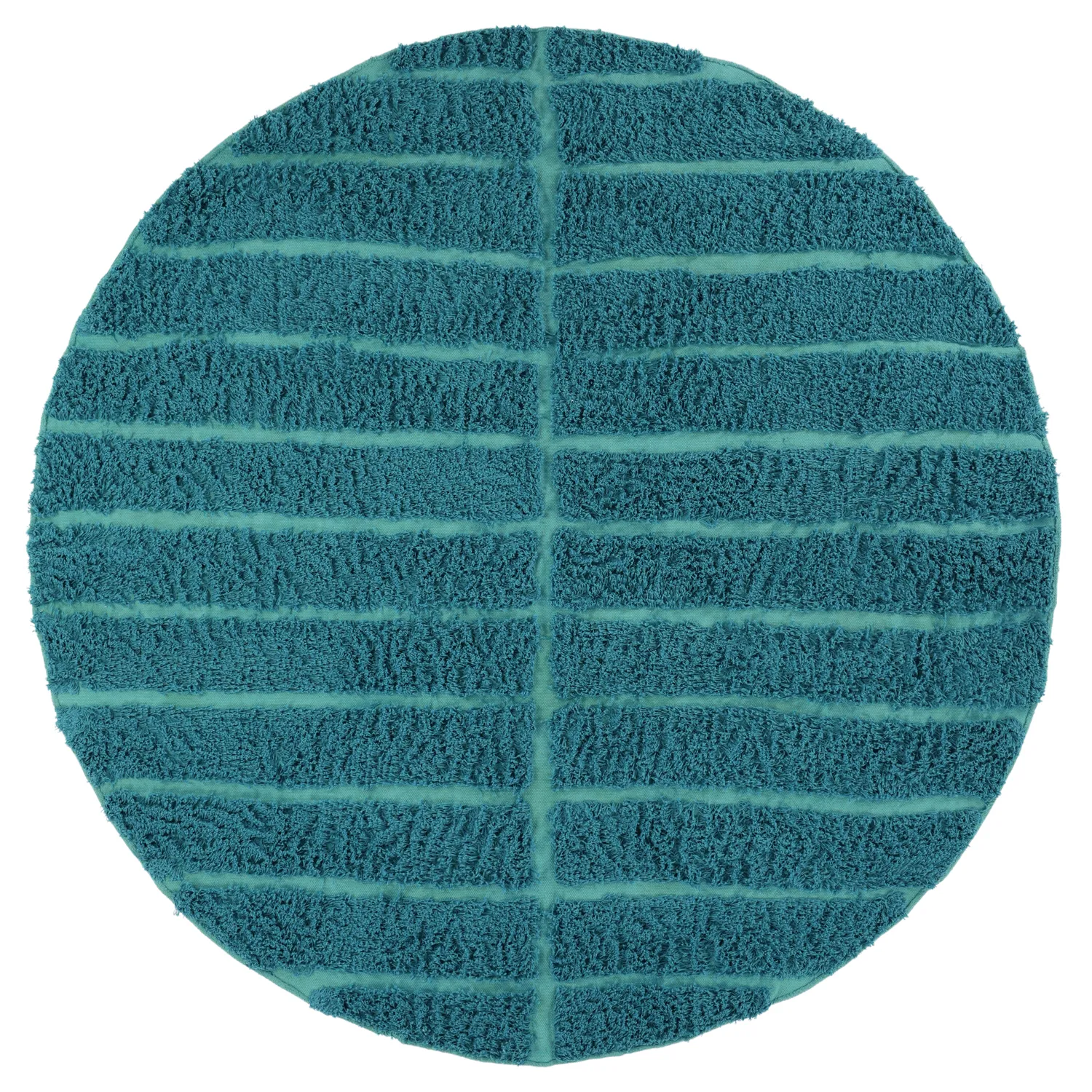 Rund Teppich - Ikara Natural Cotton Shaggy (türkis)