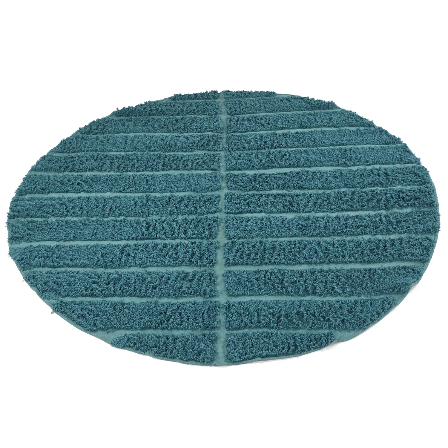 Rund Teppich - Ikara Natural Cotton Shaggy (türkis)