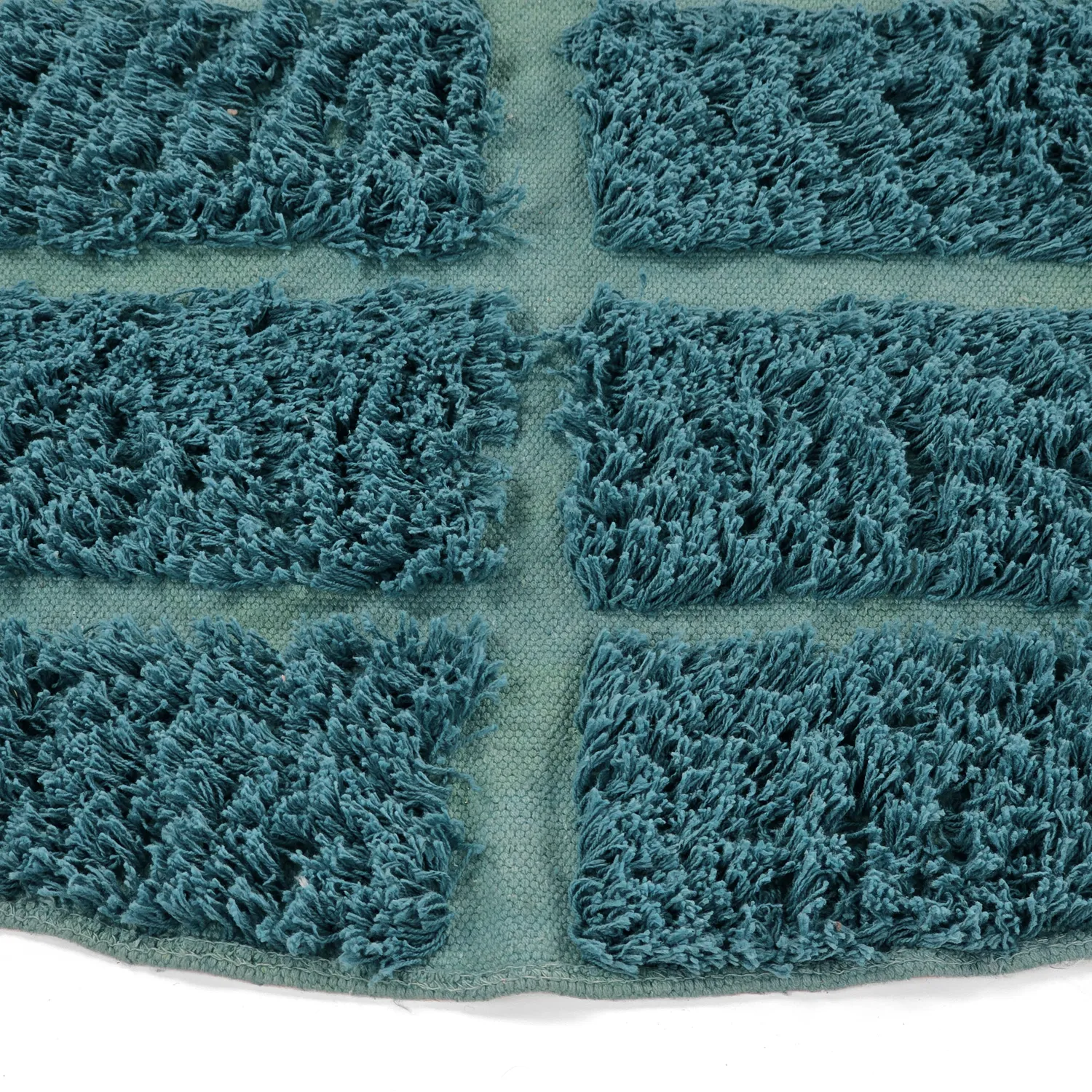 Rund Teppich - Ikara Natural Cotton Shaggy (türkis)