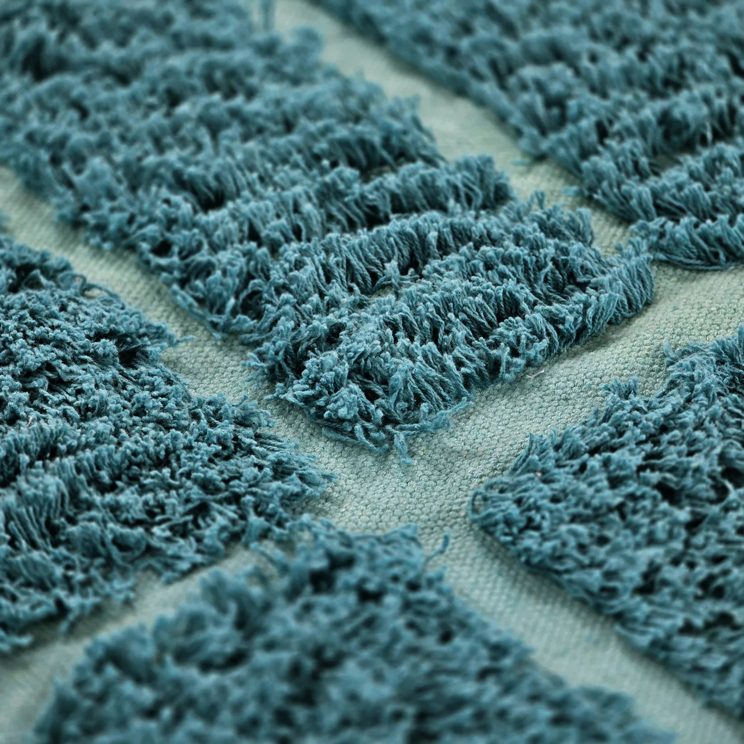 Rund Teppich - Ikara Natural Cotton Shaggy (türkis)