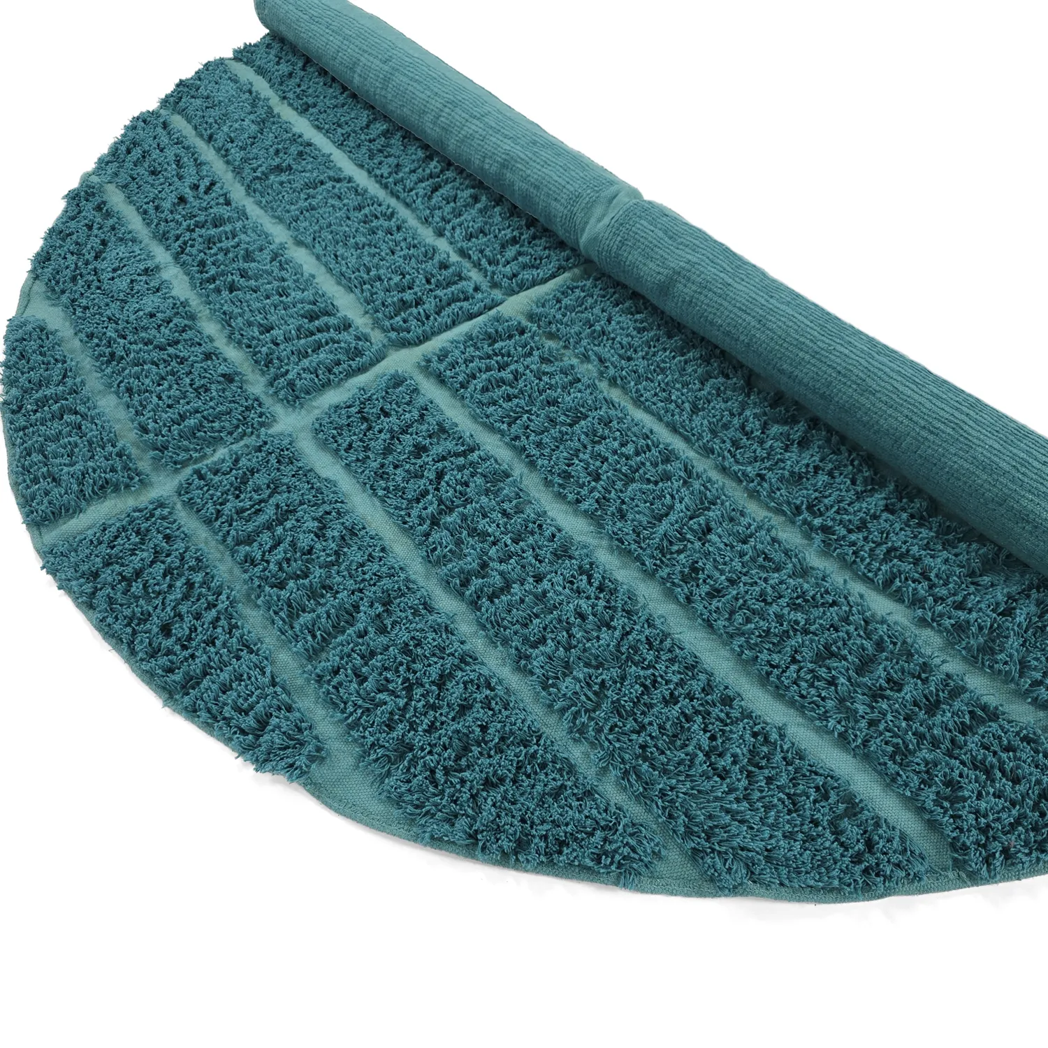 Rund Teppich - Ikara Natural Cotton Shaggy (türkis)