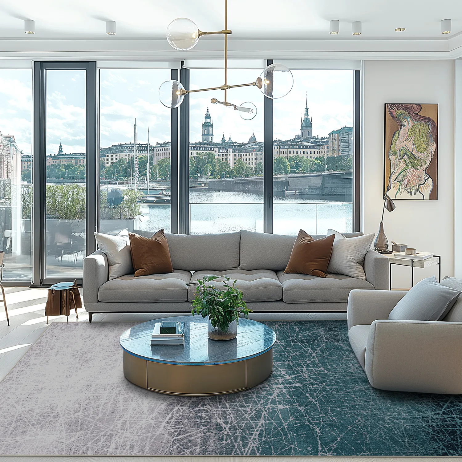 Wilton-Teppich - Jervis (türkis)