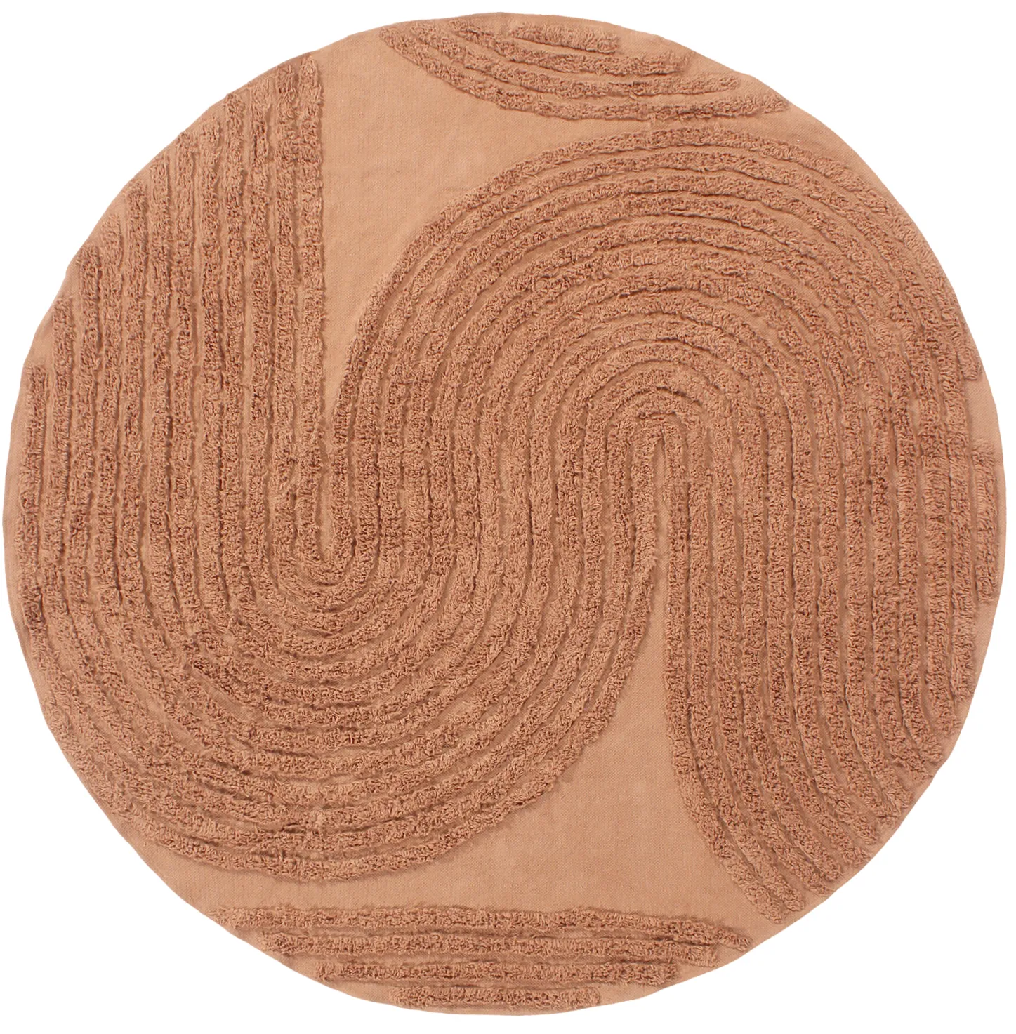 Tapis rond - Jovie Natural Cotton Shaggy (terre cuite)
