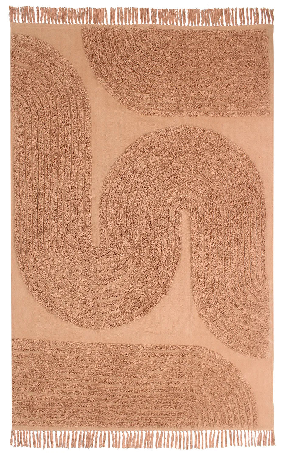 Tapis à poils longs - Jovie Natural Cotton Shaggy (terre cuite)