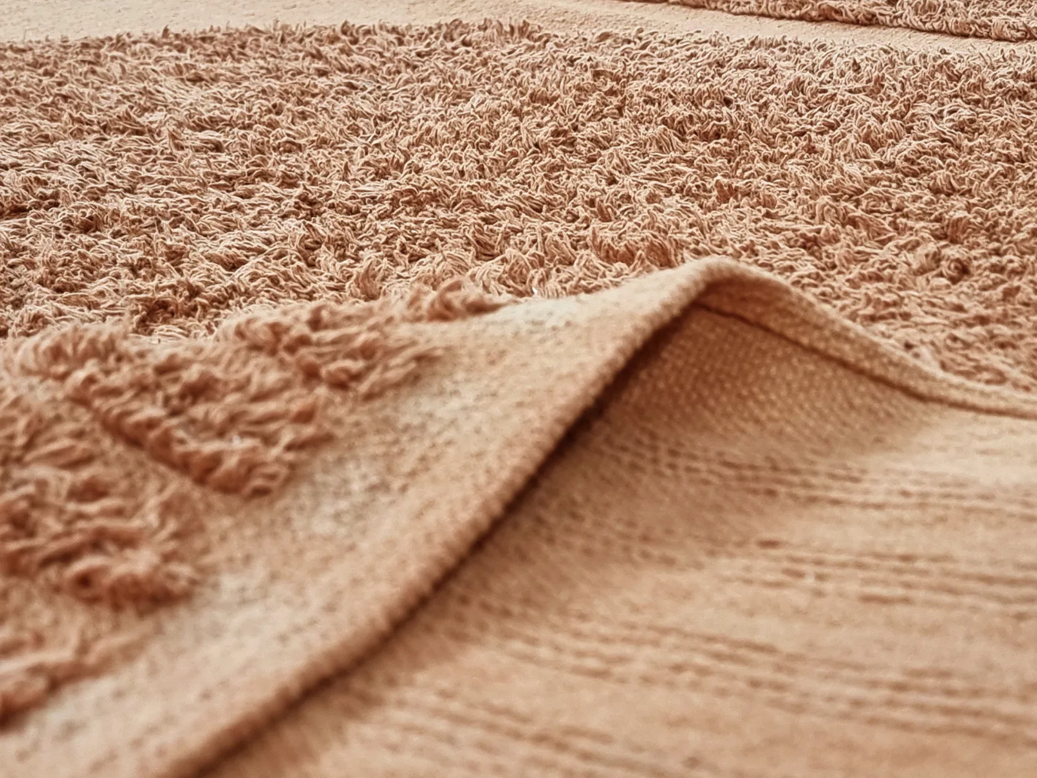 Tapis à poils longs - Jovie Natural Cotton Shaggy (terre cuite)