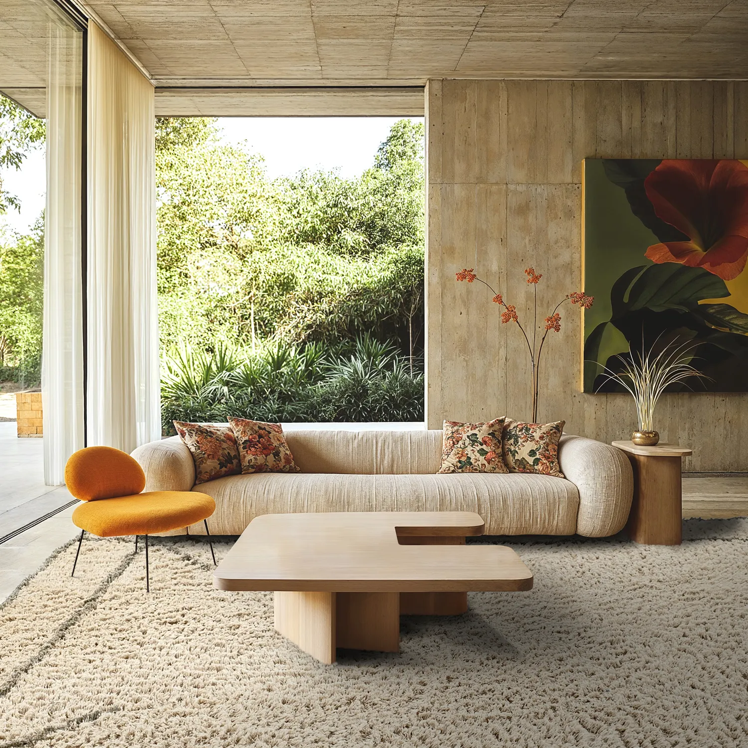 Hochflorteppiche - Kairi Natural Cotton Shaggy (beige/taupe)