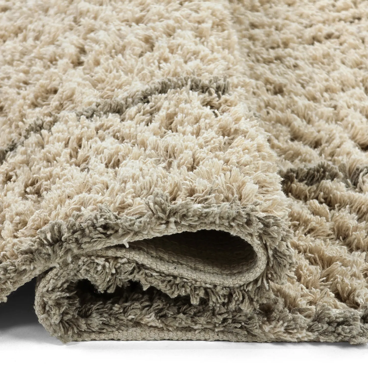 Hochflorteppiche - Kairi Natural Cotton Shaggy (beige/taupe)