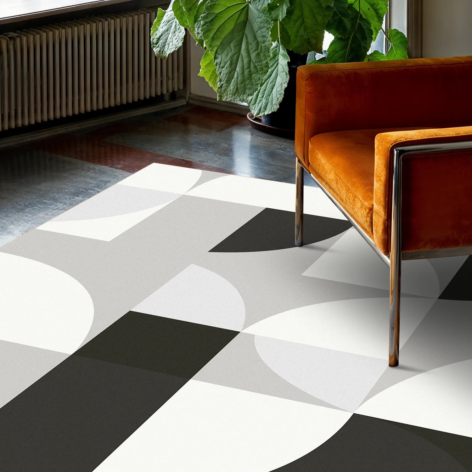 Wilton-Teppich - Kalami (weiß/grau/schwarz)