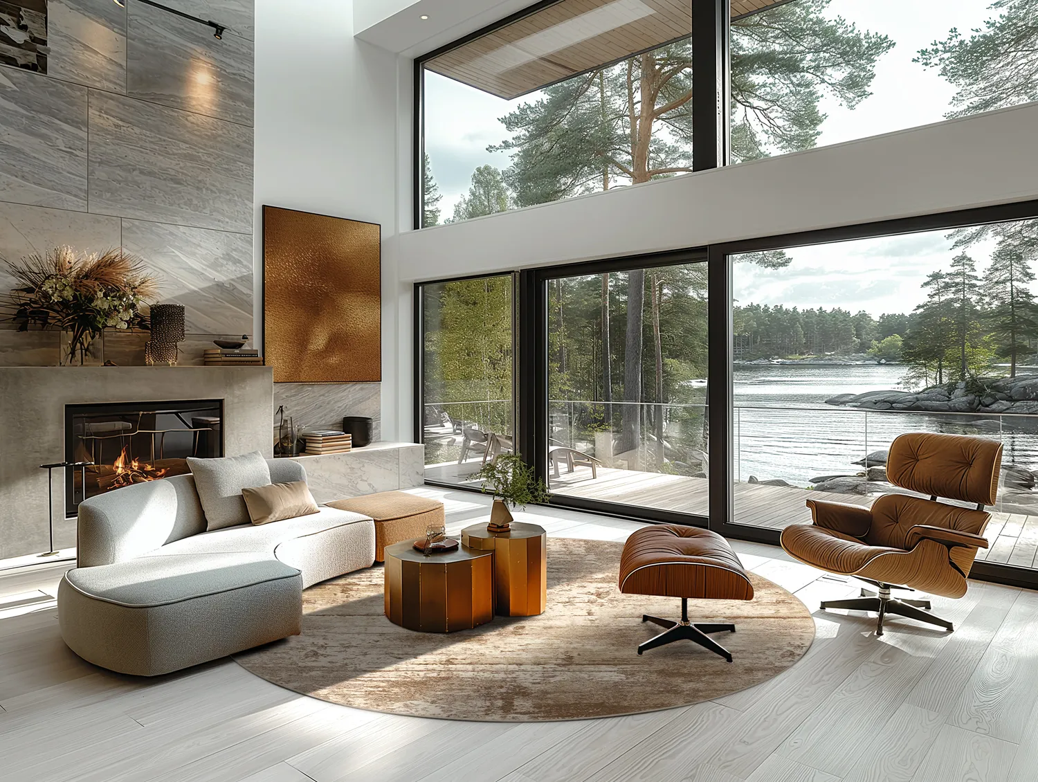 Tapis rond - Kebira (beige)