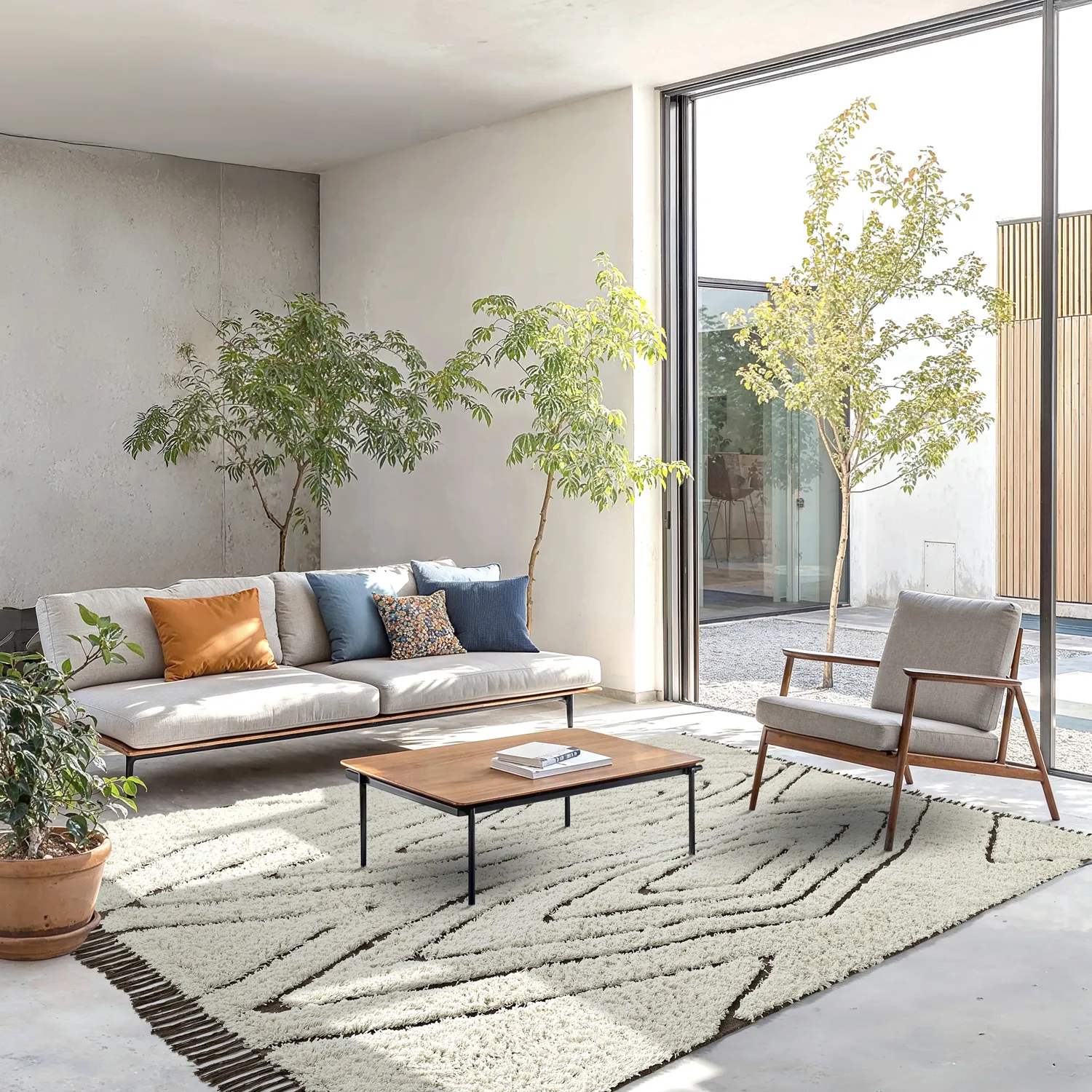 Hochflorteppiche - Kindon Natural Cotton Shaggy (cremefarben/braun)