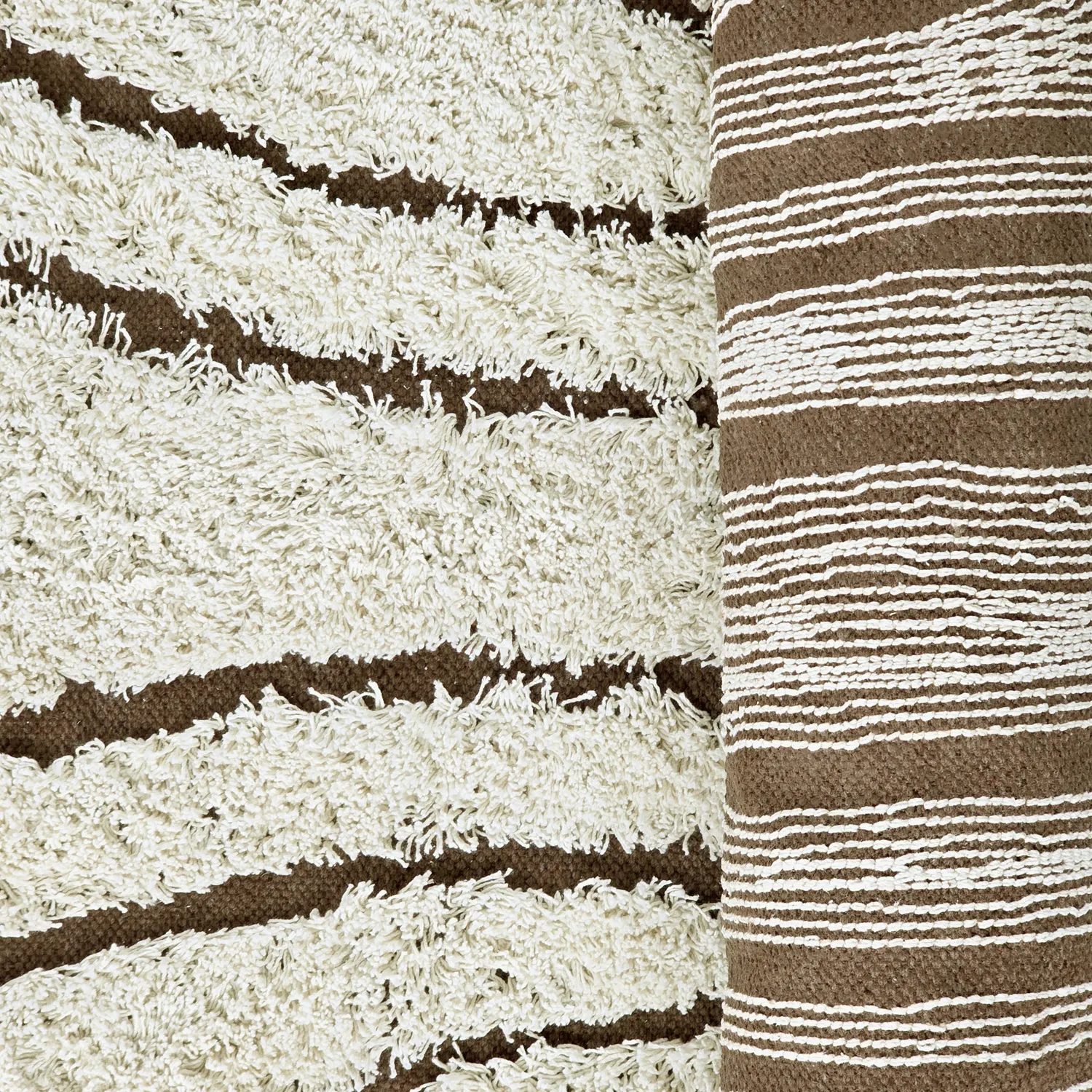 Hochflorteppiche - Kindon Natural Cotton Shaggy (cremefarben/braun)