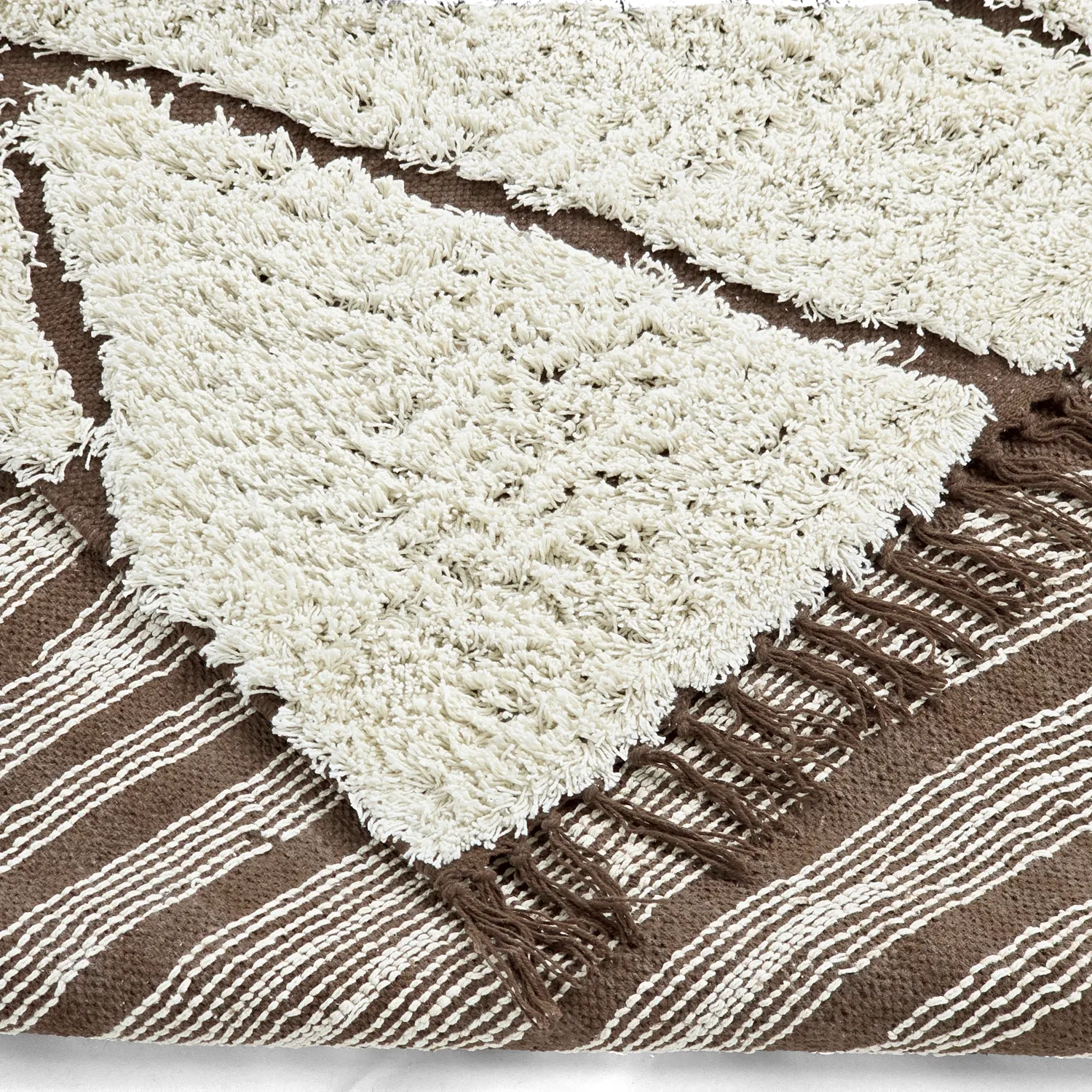 Hochflorteppiche - Kindon Natural Cotton Shaggy (cremefarben/braun)