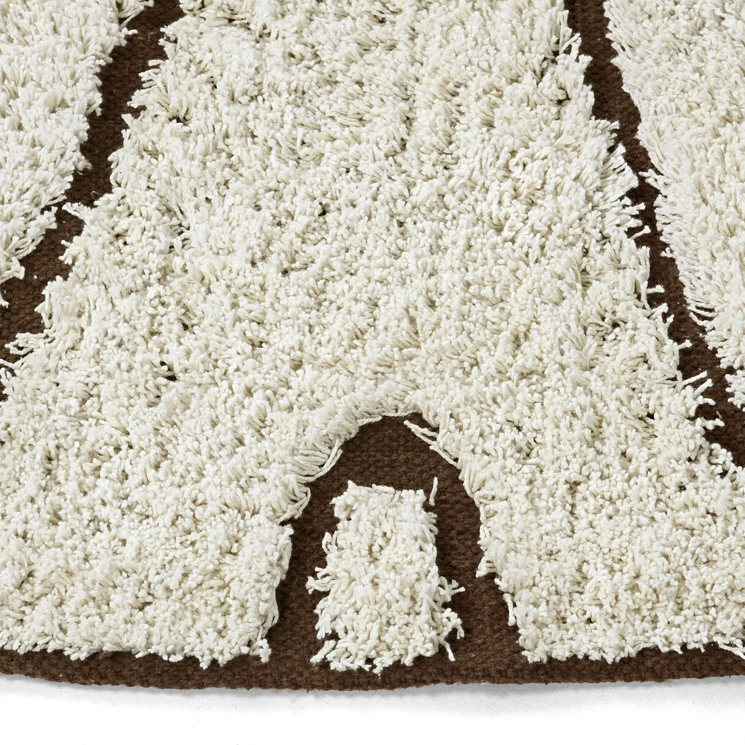 Runde Teppiche - Kindon Natural Cotton Shaggy (cremefarben/braun)