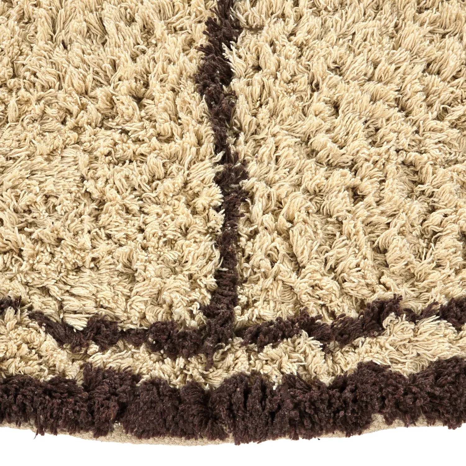 Rund Teppich - Lana Natural Cotton Shaggy (beige/braun)