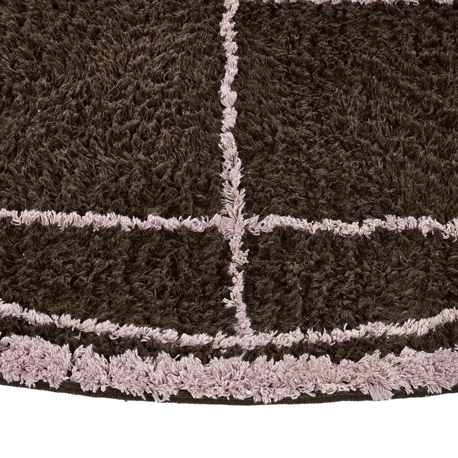 Rund Teppich - Lana Natural Cotton Shaggy (braun)