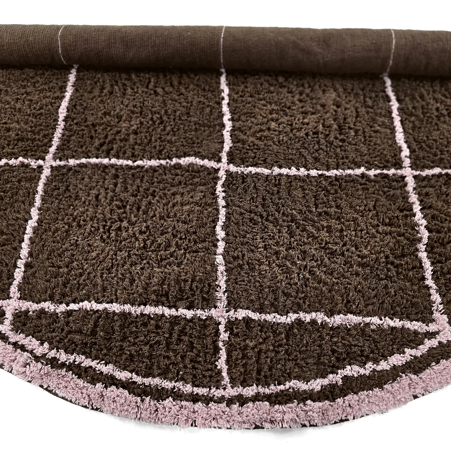 Rund Teppich - Lana Natural Cotton Shaggy (braun)