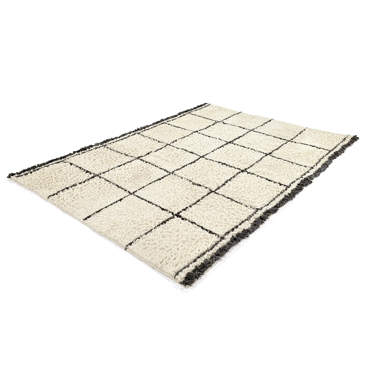 Hochflorteppiche - Lana Natural Cotton Shaggy (creme/dunkelgrau)