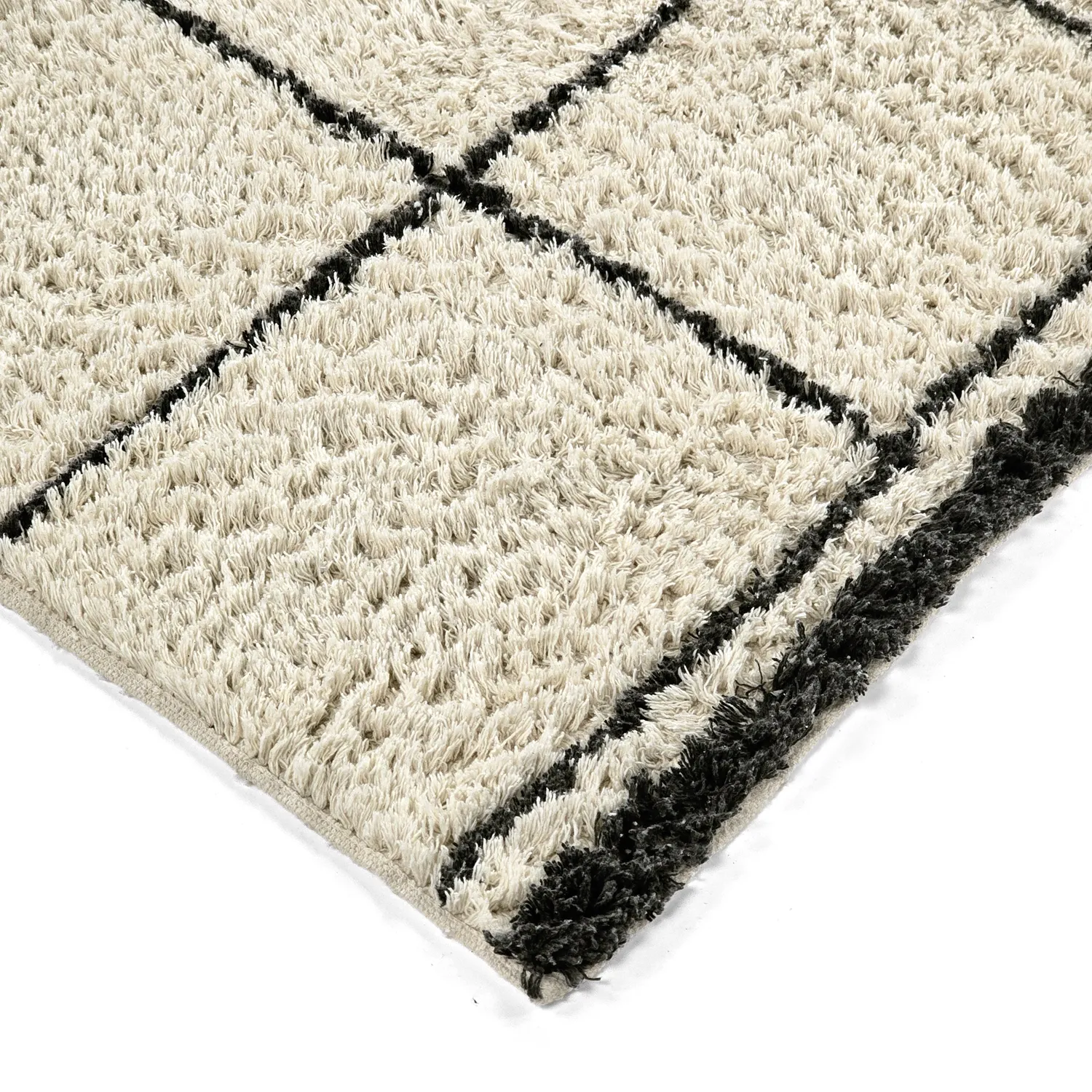 Hochflorteppiche - Lana Natural Cotton Shaggy (creme/dunkelgrau)