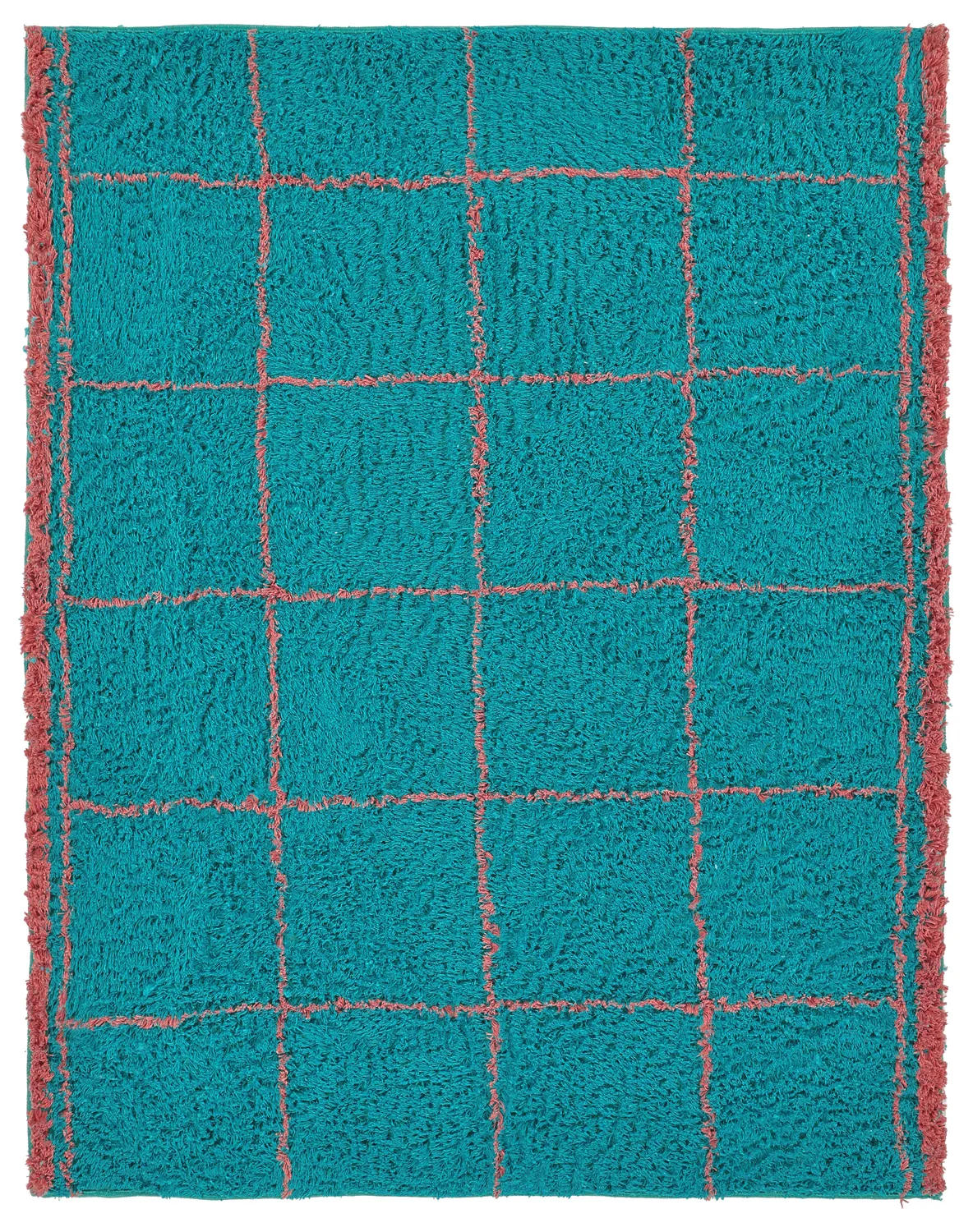 Hochflorteppiche - Lana Natural Cotton Shaggy (türkis/rosa)