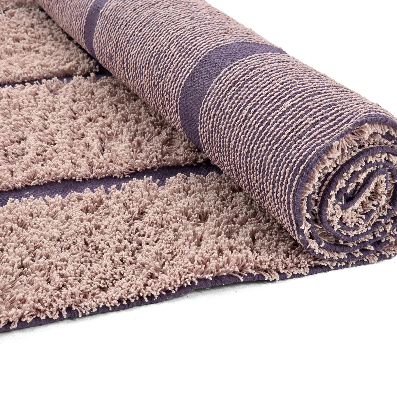 Tapis à poils longs - Lindley Natural Cotton Shaggy (roza/vijolična)