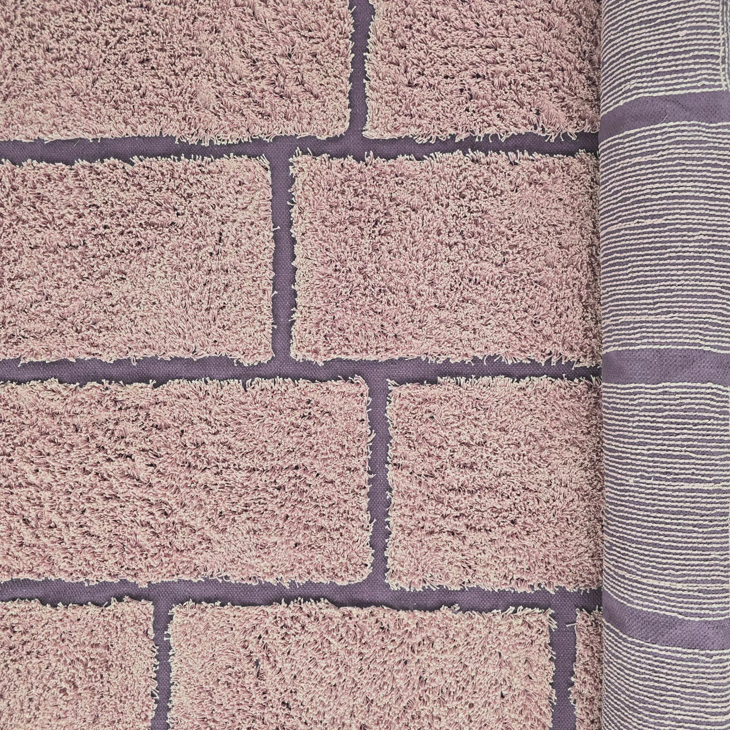Tapis à poils longs - Lindley Natural Cotton Shaggy (roza/vijolična)