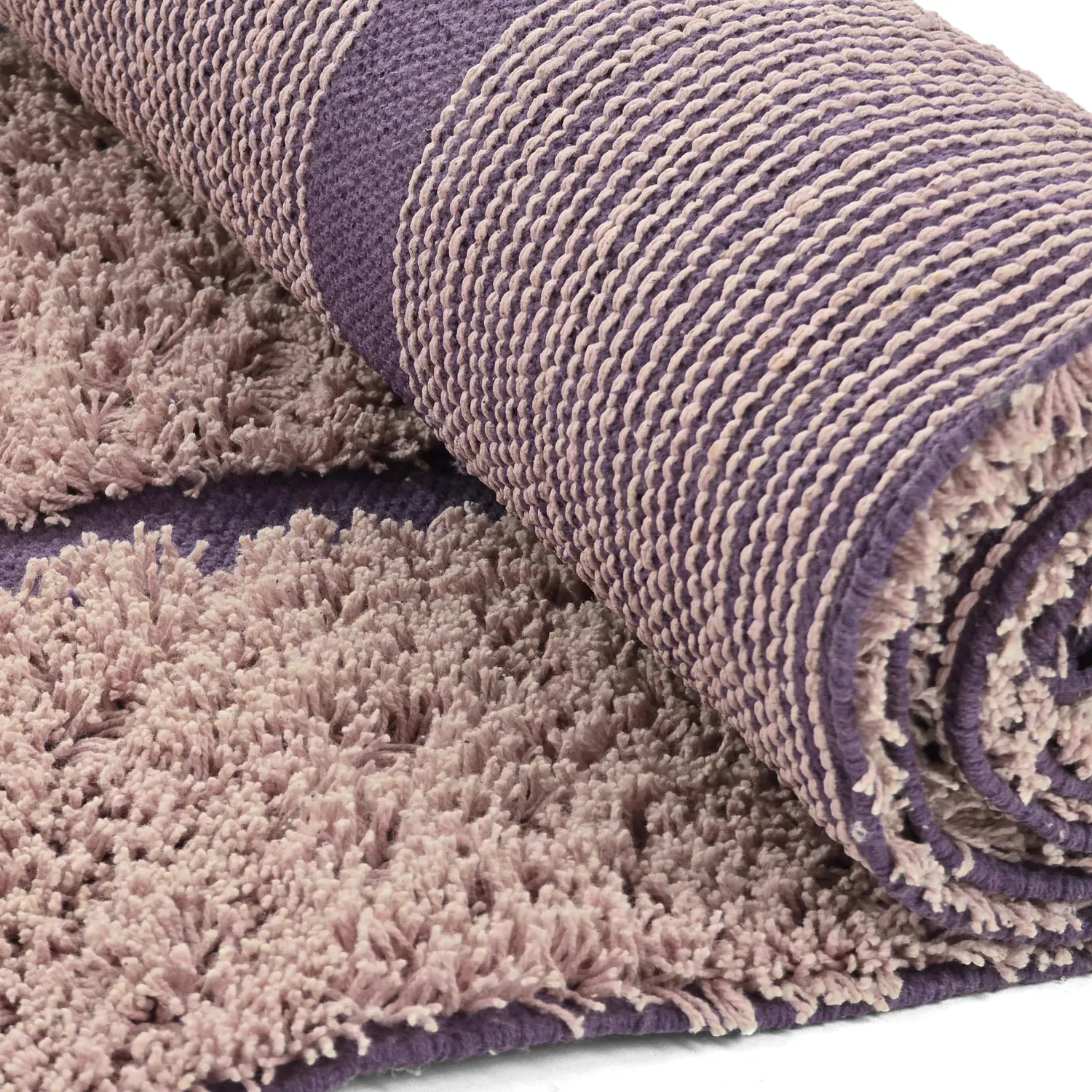 Tapis à poils longs - Lindley Natural Cotton Shaggy (roza/vijolična)