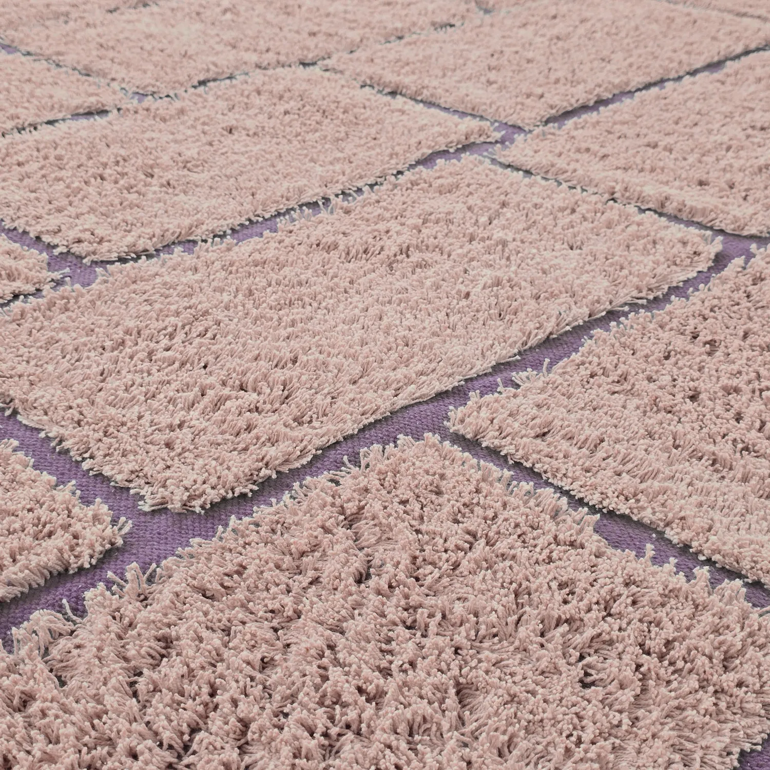 Tapis à poils longs - Lindley Natural Cotton Shaggy (roza/vijolična)