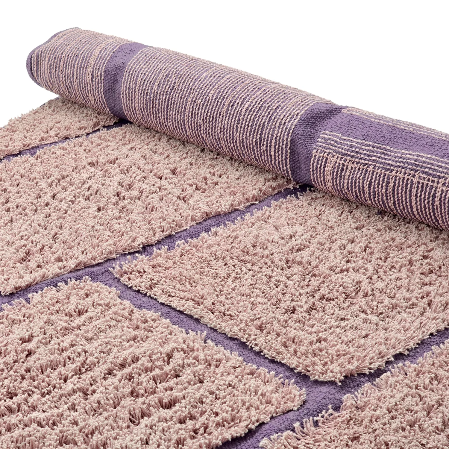 Runde Teppiche - Lindley Natural Cotton Shaggy (rosa/lila)