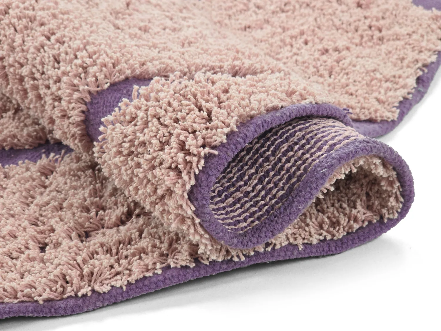 Runde Teppiche - Lindley Natural Cotton Shaggy (rosa/lila)