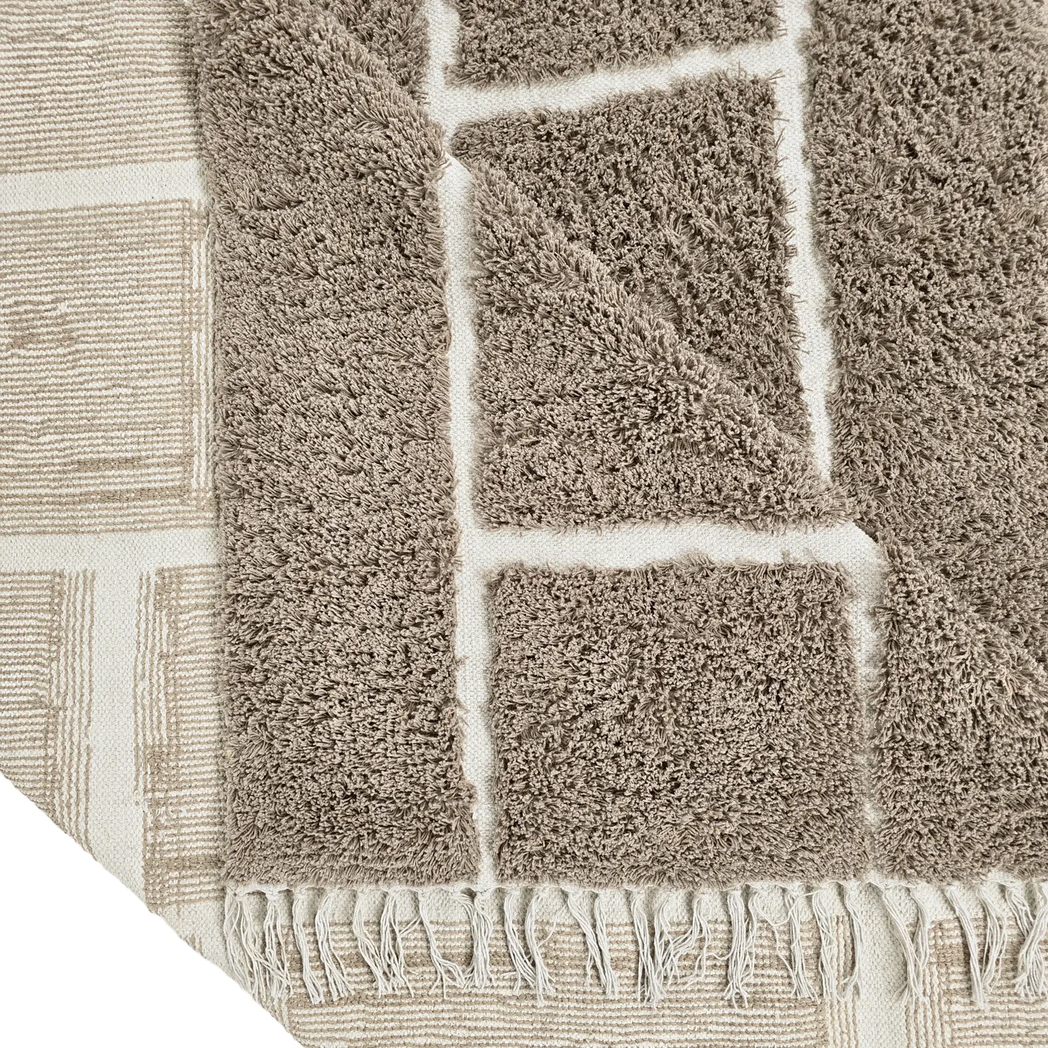 Tapis à poils longs - Lindley Natural Cotton Shaggy (taupe/siva)