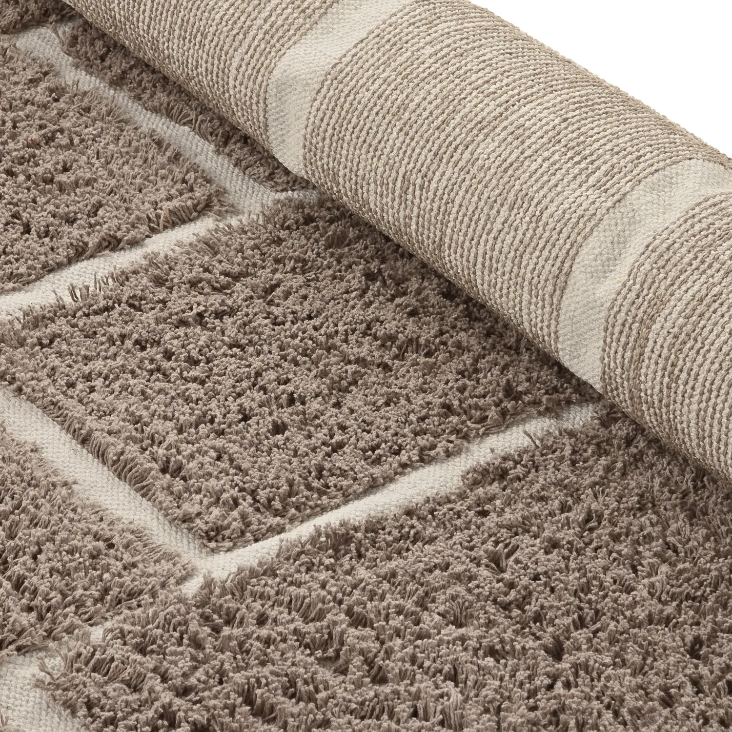 Tapis à poils longs - Lindley Natural Cotton Shaggy (taupe/siva)
