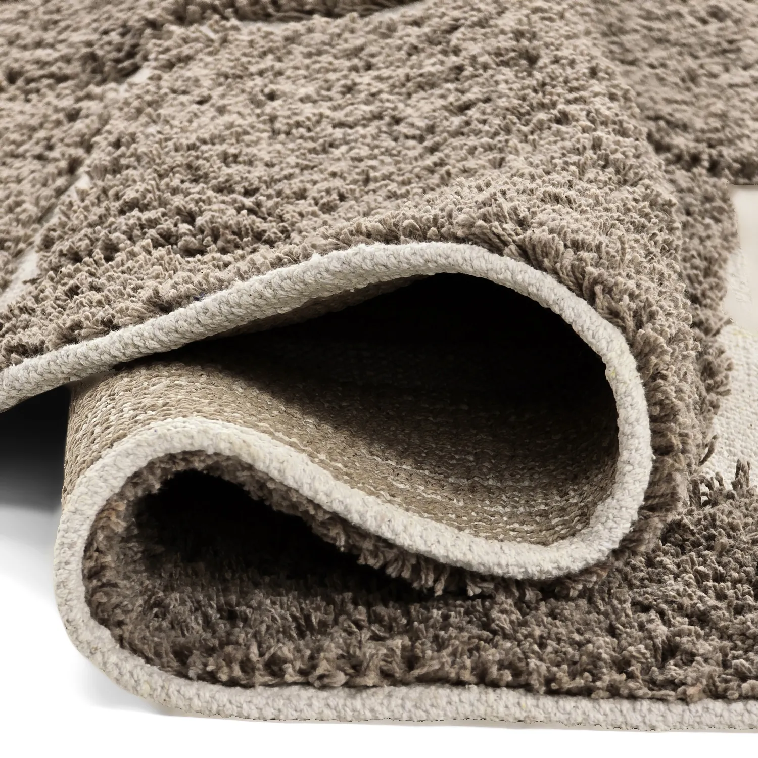 Runde Teppiche - Lindley Natural Cotton Shaggy (taupe/grau)