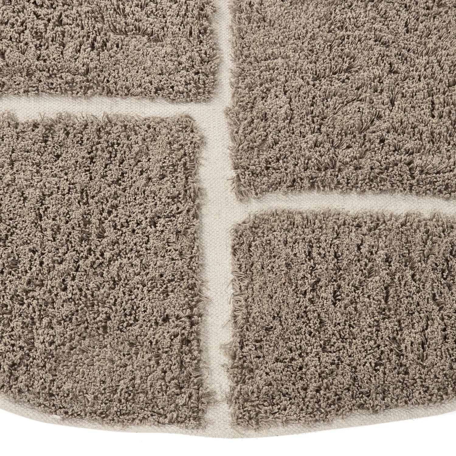 Runde Teppiche - Lindley Natural Cotton Shaggy (taupe/grau)
