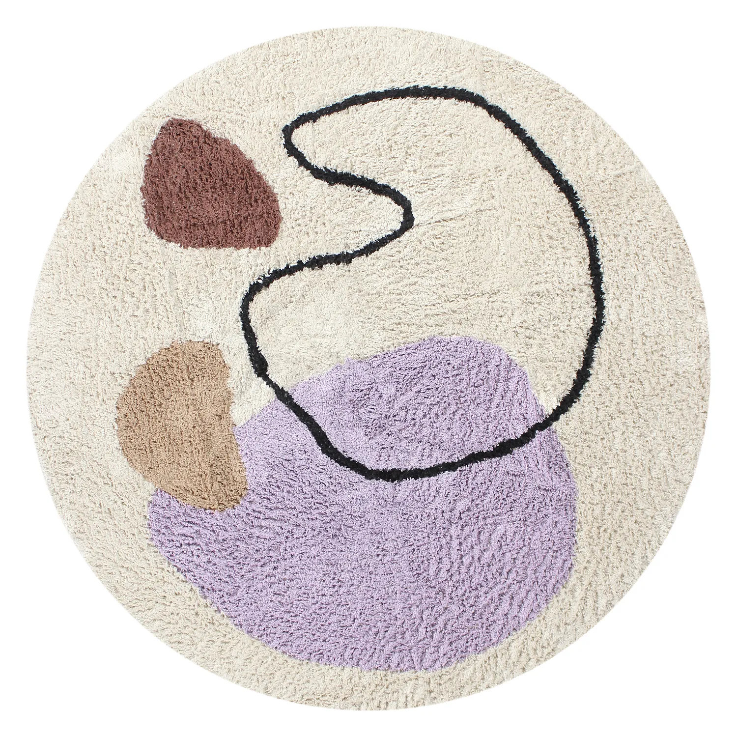 Runde Teppiche - Londa Natural Cotton Shaggy (multi)