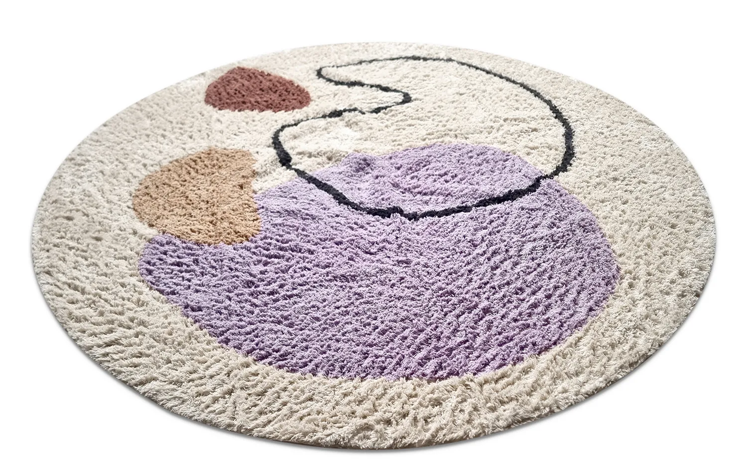 Runde Teppiche - Londa Natural Cotton Shaggy (multi)