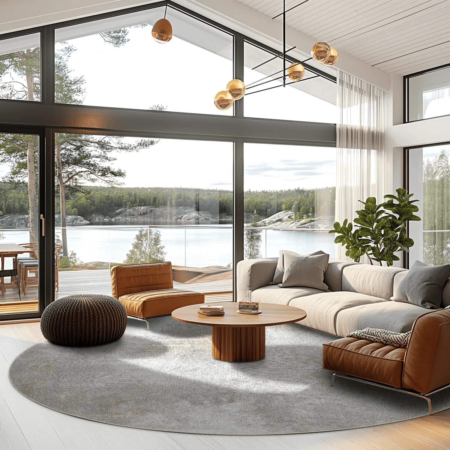 Rund Teppich - Malaga (beige)