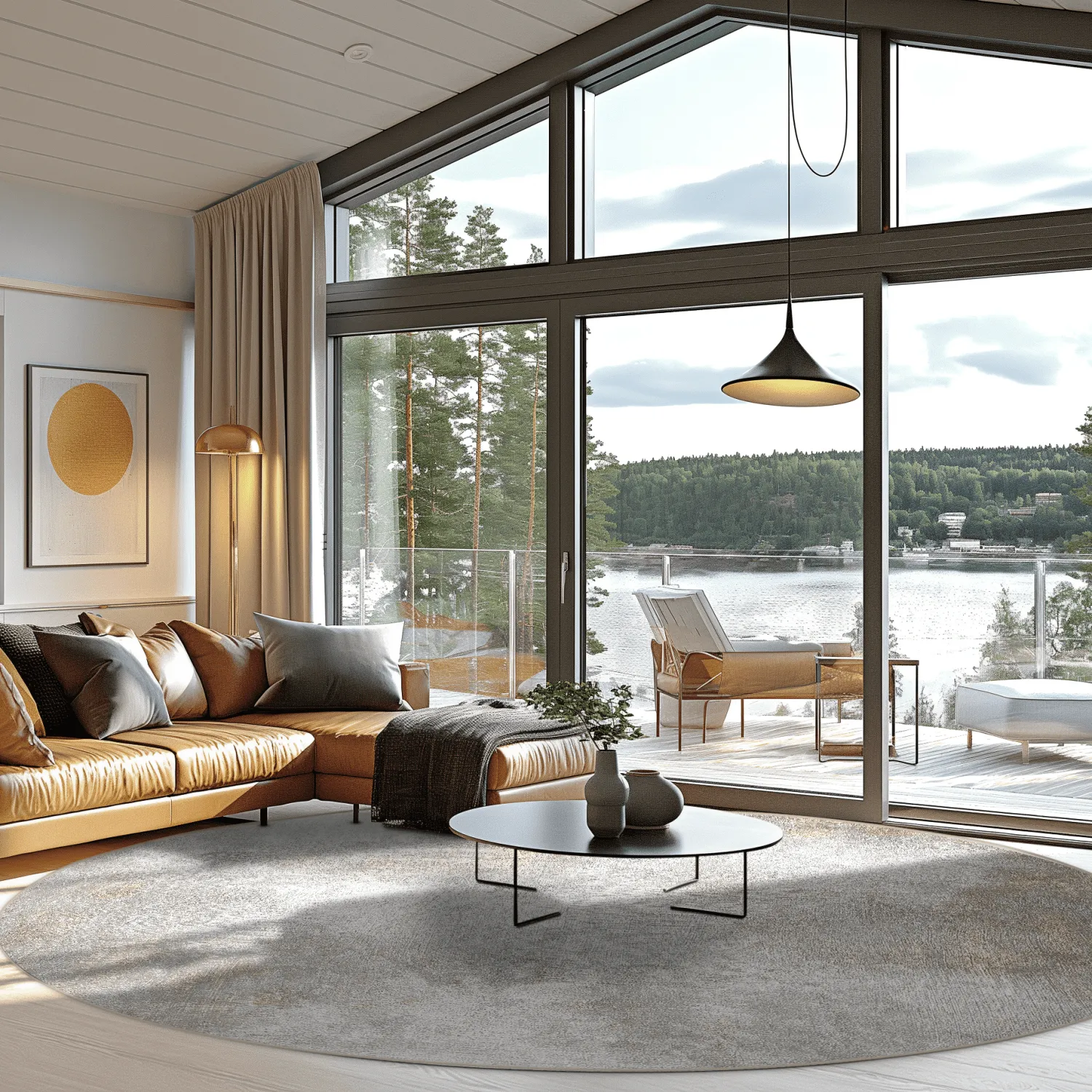 Rund Teppich - Malaga (beige)