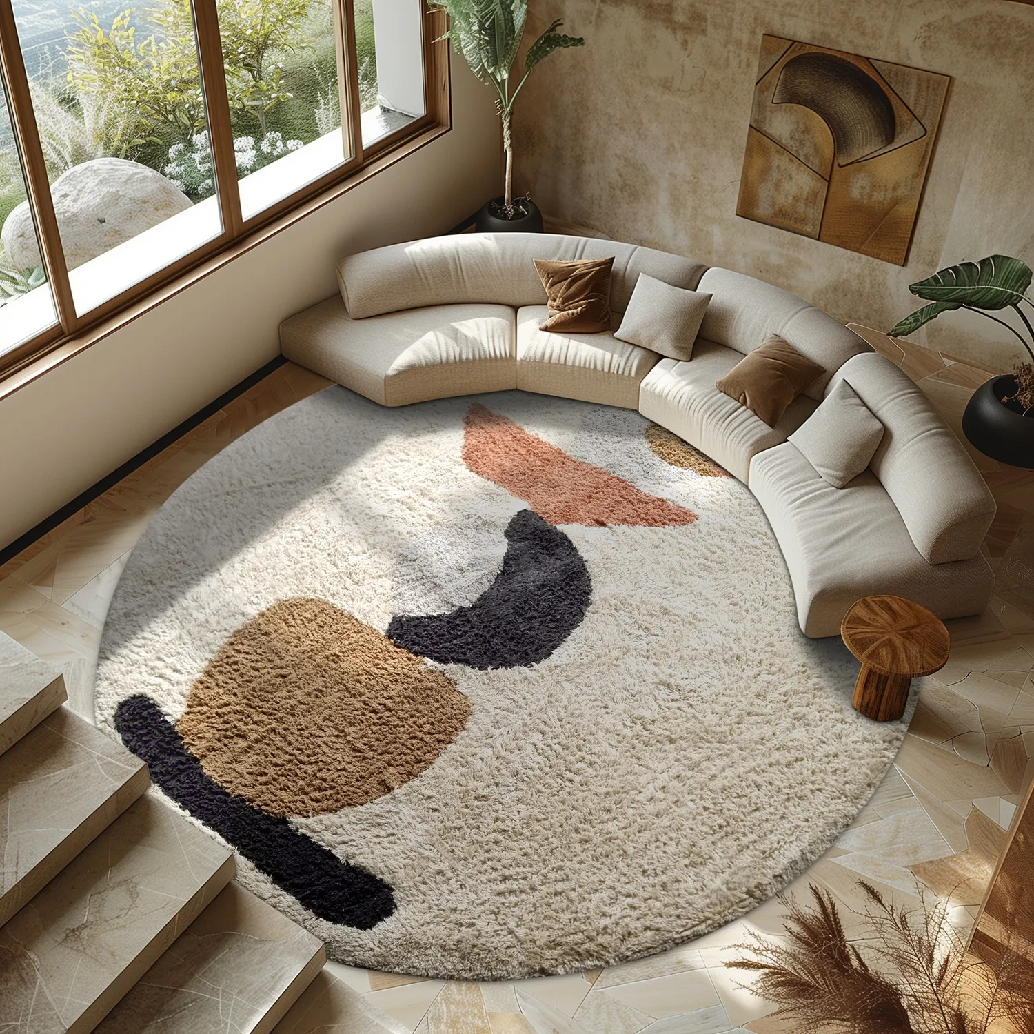 Runde Teppiche - Mantona Natural Cotton Shaggy (multi)