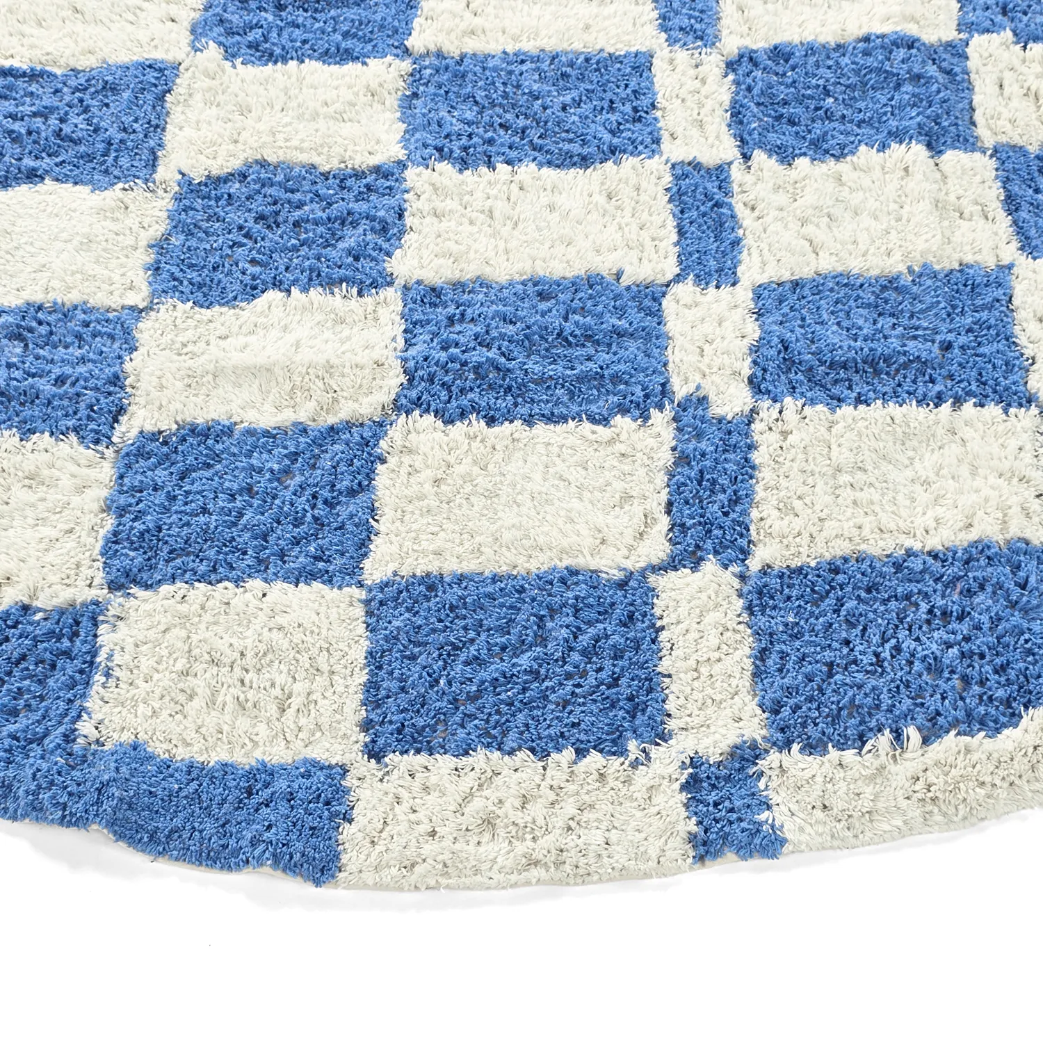 Rund Teppich - Maranello Natural Cotton Shaggy (blau)