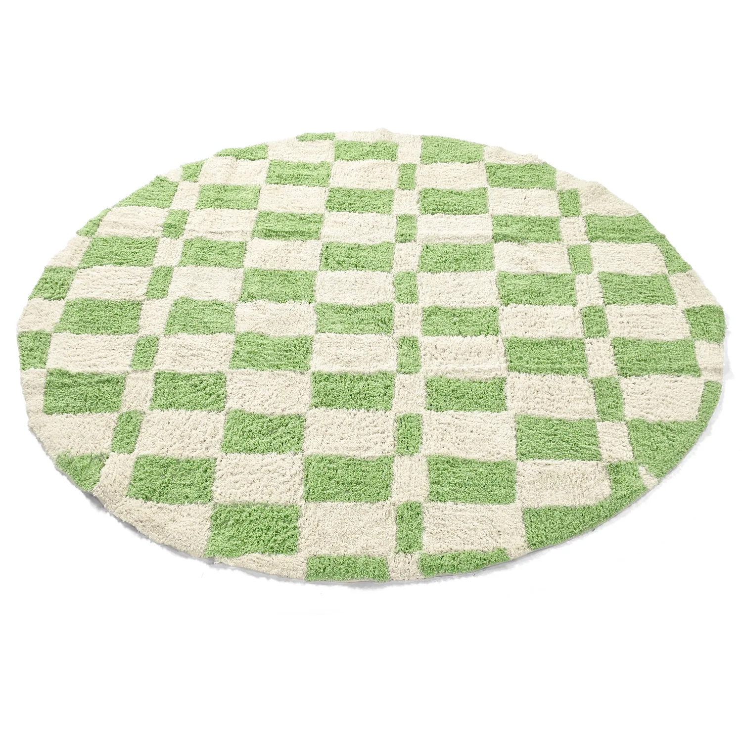 Rund Teppich - Maranello Natural Cotton Shaggy (grün)