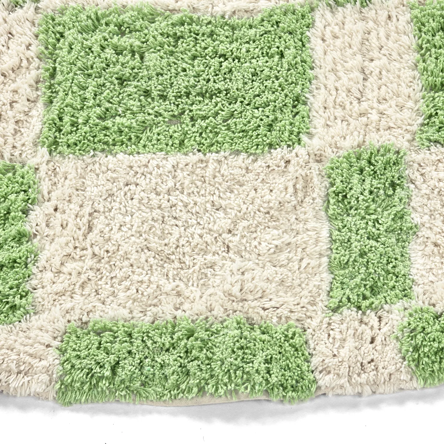 Rund Teppich - Maranello Natural Cotton Shaggy (grün)