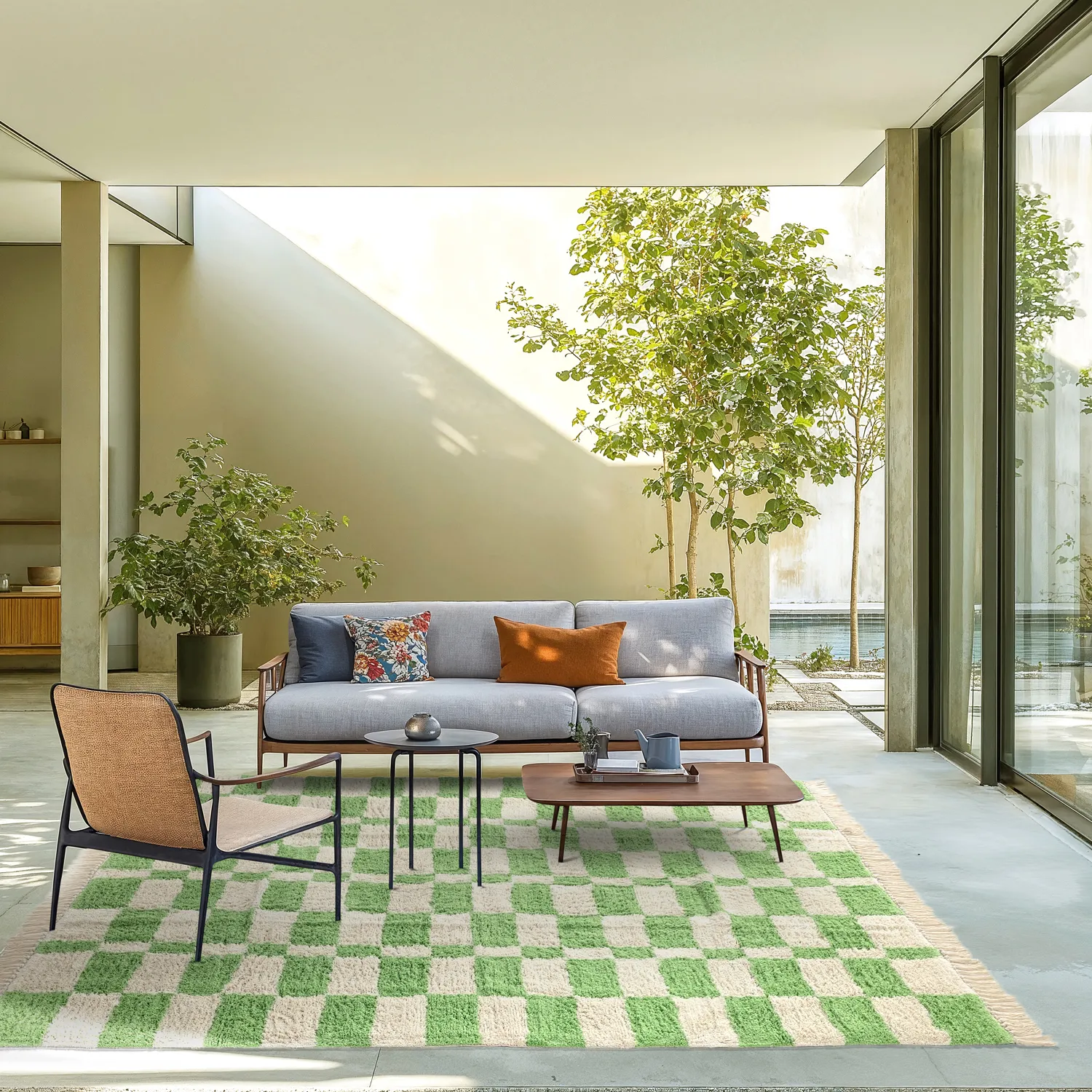 Hochflorteppiche - Maranello Natural Cotton Shaggy (grün)