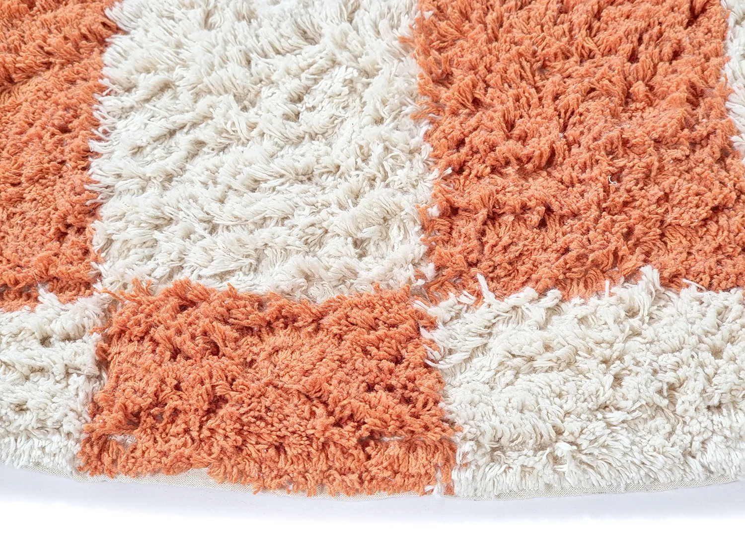 Runde Teppiche - Maranello Natural Cotton Shaggy (orange)