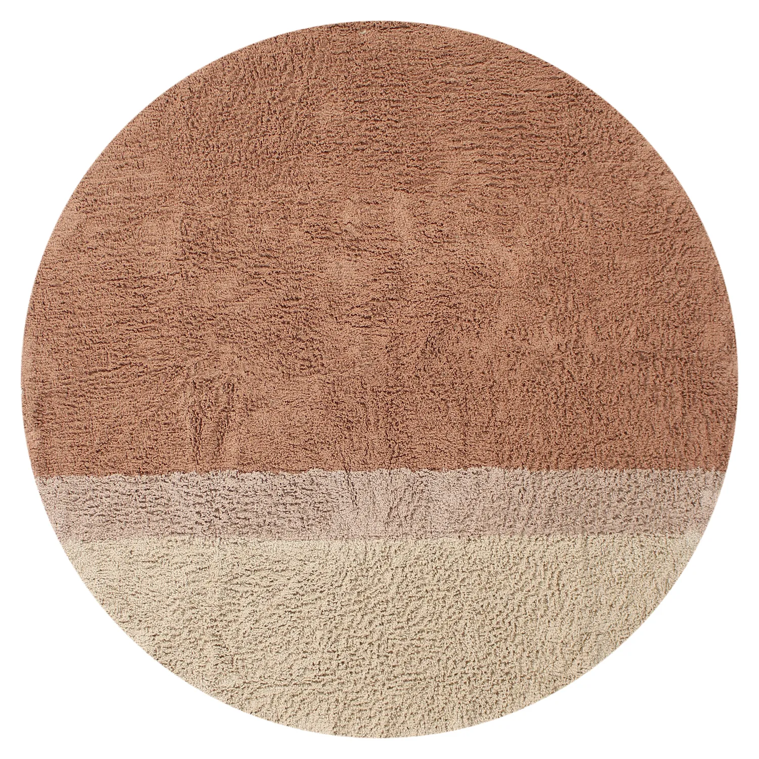 Tapis rond - Mareto Natural Cotton Shaggy (marron)