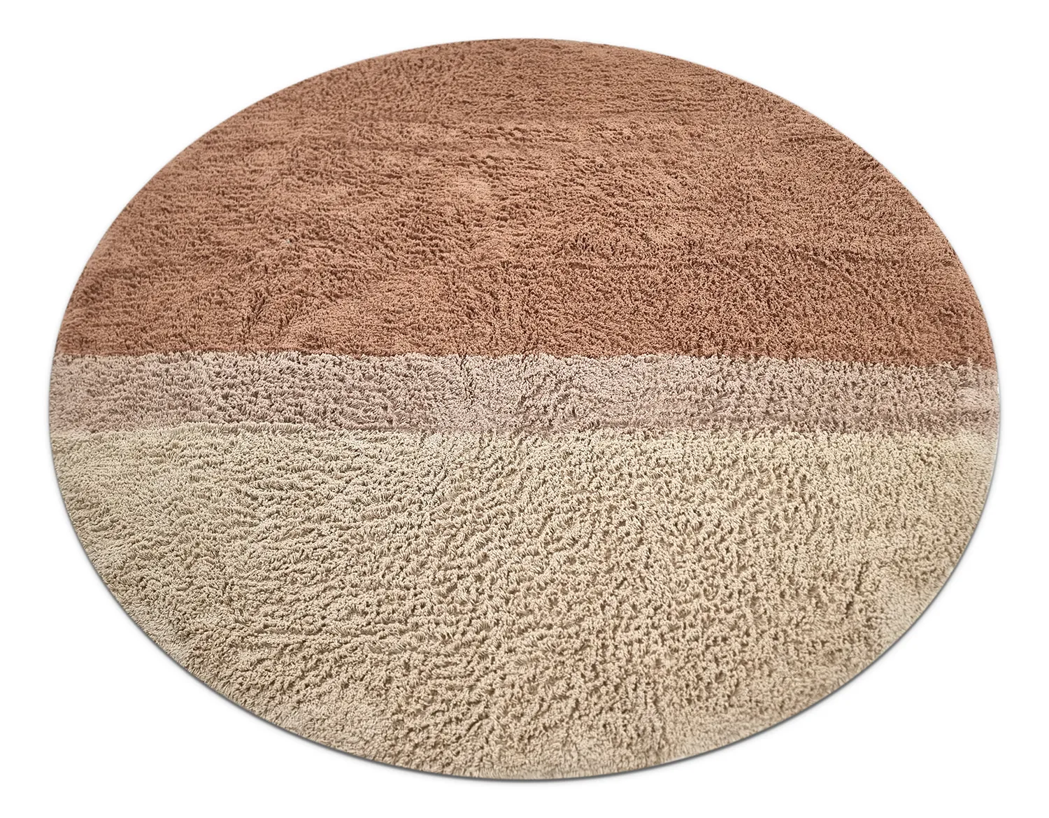 Tapis rond - Mareto Natural Cotton Shaggy (marron)