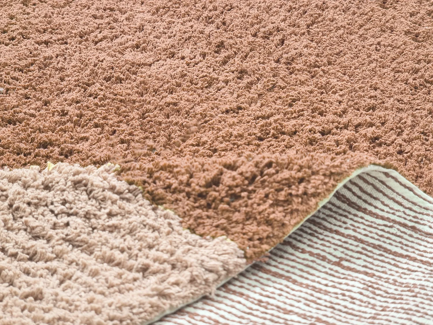 Tapis rond - Mareto Natural Cotton Shaggy (marron)