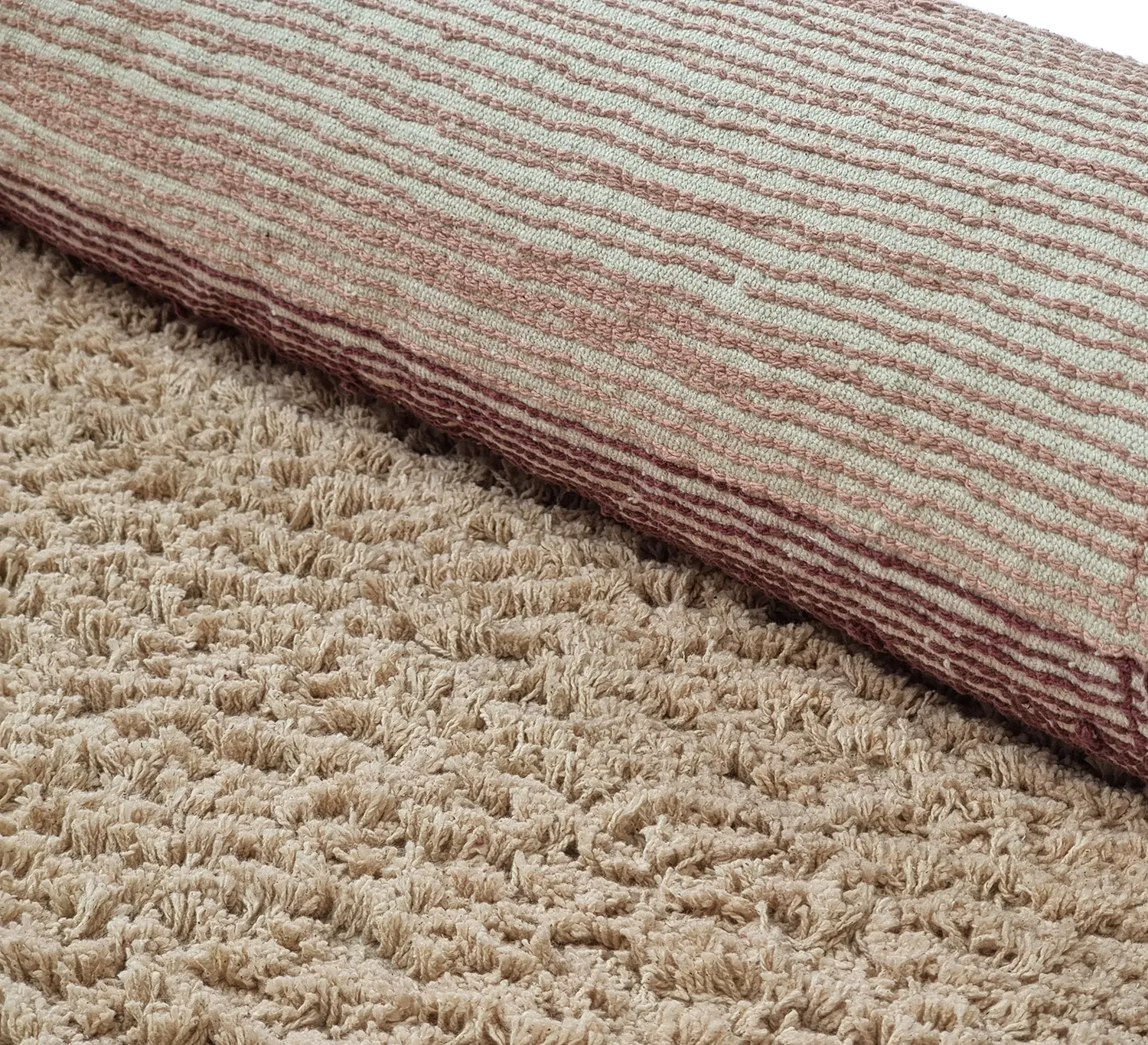 Tapis rond - Mareto Natural Cotton Shaggy (marron)