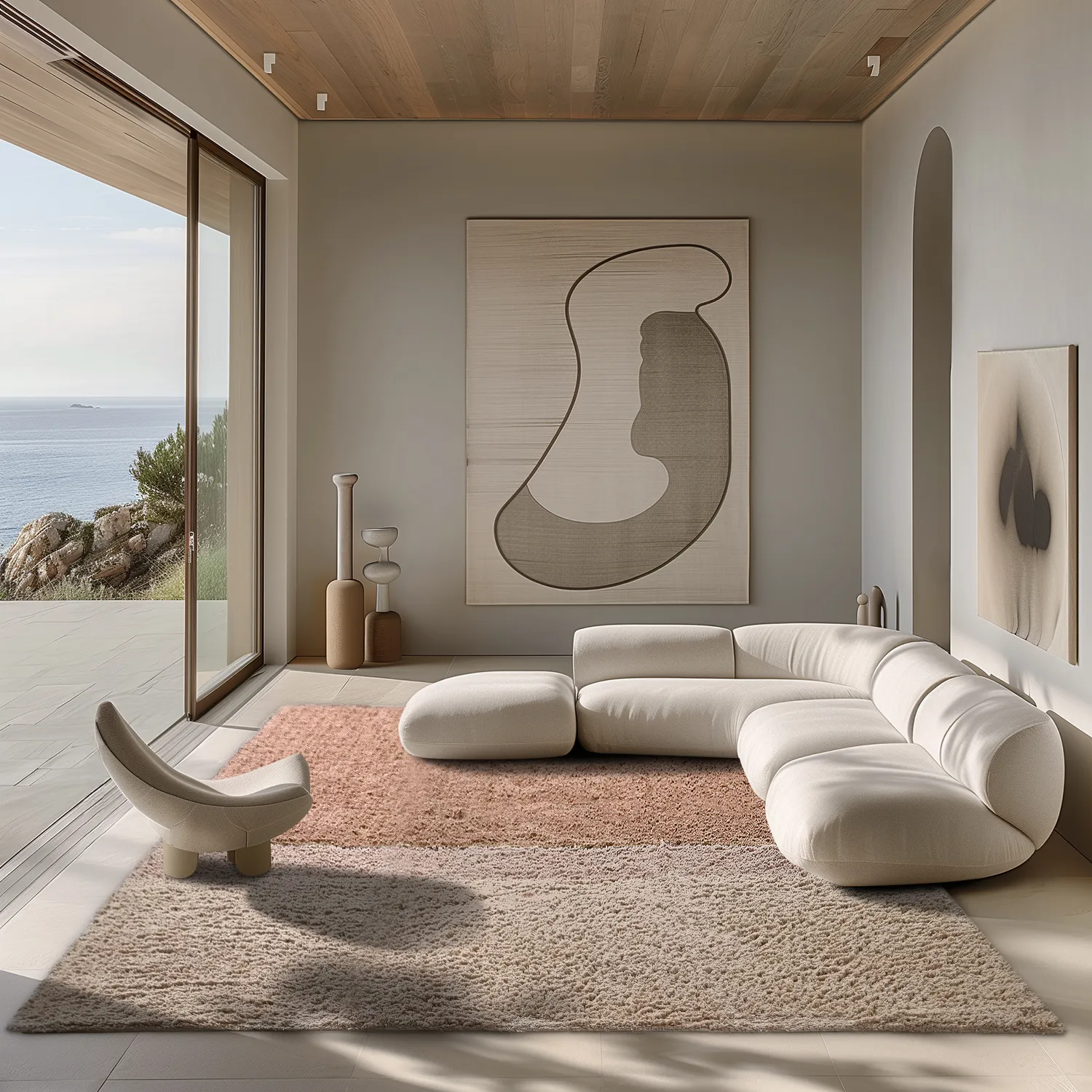 Hochflorteppiche - Mareto Natural Cotton Shaggy (braun)